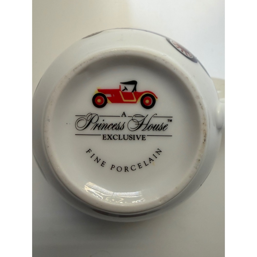 Princess House Porcelain Cup White Antique Car Gold Trim Special Person